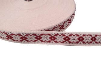 Tautinė juostelė 15mm Bordo raštai