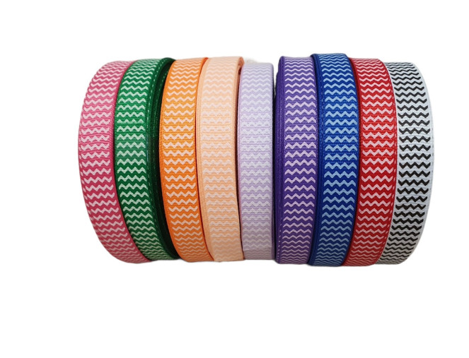 Ripsinės juostelės 12mm Zig zag 22,86m.