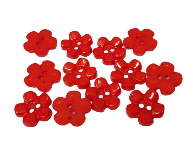 Button Red Flower