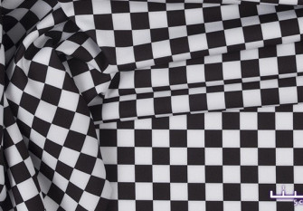Barbie (Marchiano) fabric Black, white squares