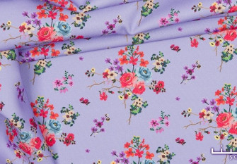Barbie (Marchiano) fabric Flowers in purple