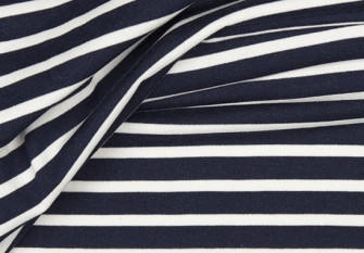 Knitted and crocheted fabric Dark blue stripes