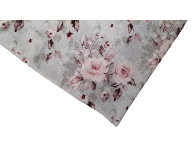 Cotton knitted fabric Roses in grey pigiau