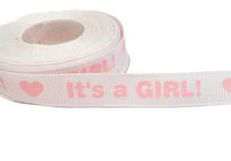 Decorative ribbon 12mm It's a girl