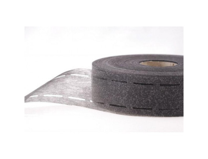 Perforuota - flizelino juosta juosmens paklijavimui 50mm Juoda