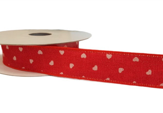 Decorative ribbon 25mm. Hearts