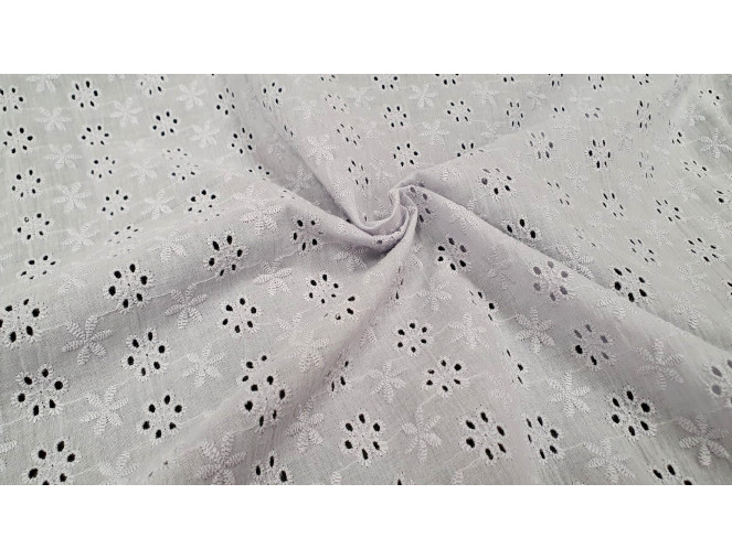 Embroidered cotton Light grey