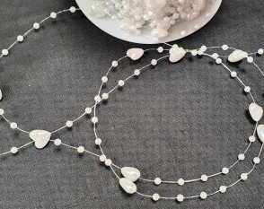 Dekoratyvinė perlų juostelė Širdelės Dekoratyvinė perlų juostelė Širdelės