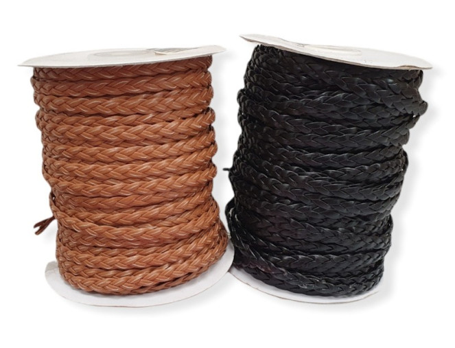 Braided leather cord 5mm | 4 colours