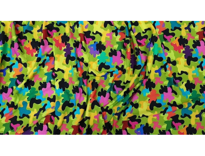 Cotton jersey Colour camouflage pigiau