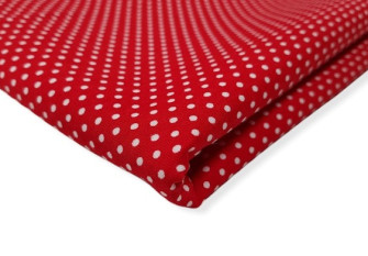 Cotton jersey White polka dots in red