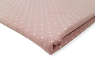 Cotton jersey White polka dots in ash pink