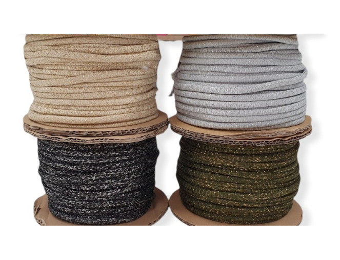 Decorative cord with shiny thread 7mm pigiau