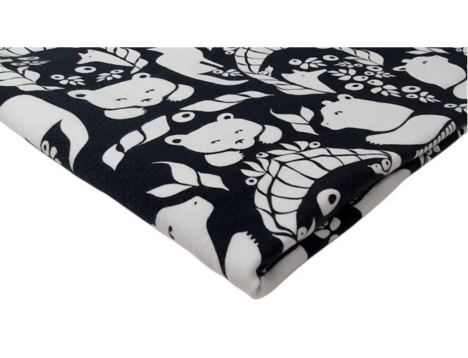 Kilpinis trikotažas Gyvūnai juodame