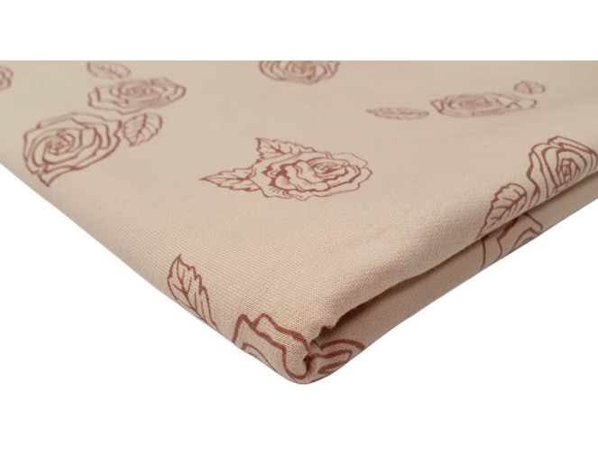 Terry Knitted fabric Roses in sand