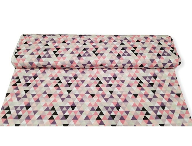 Medvilnė - drobelė Rožiniai trikampiai pigiau