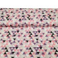 Medvilnė - drobelė Rožiniai trikampiai pigiau