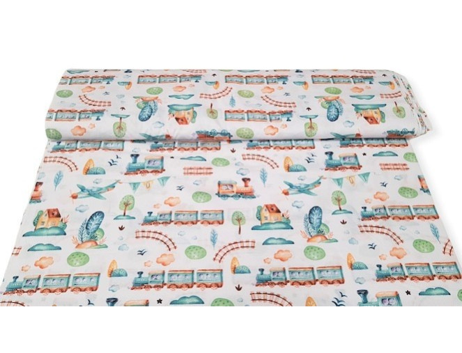 Medvilnė - drobelė Traukinukai pigiau