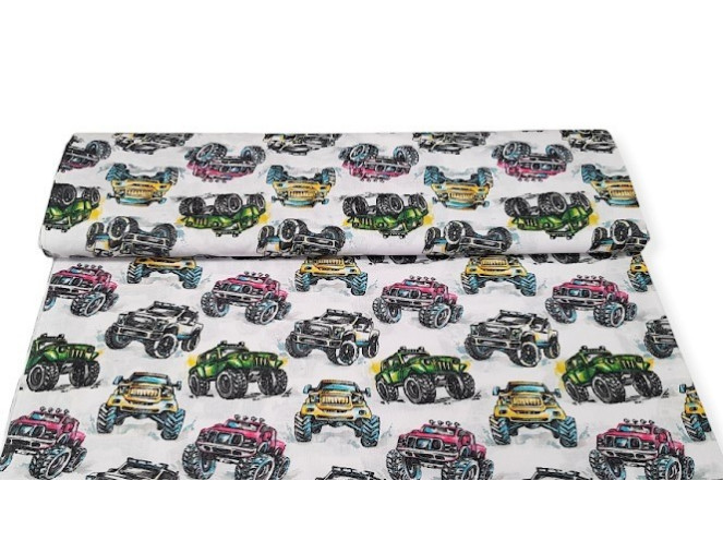 Medvilnė - drobelė Monster car pigiau