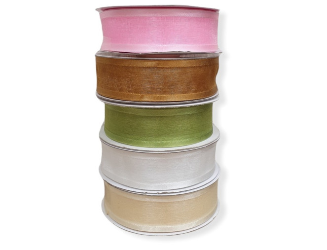 Organzos juostelė su krašteliu 25mm.