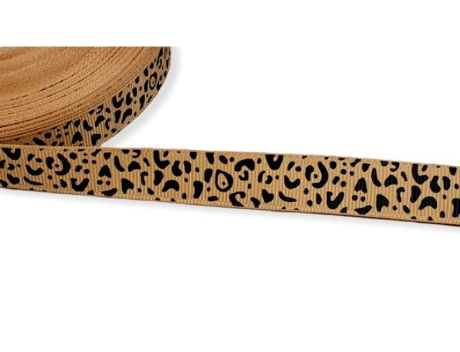 Ripsinė juostelė 15mm Leopardo raštai