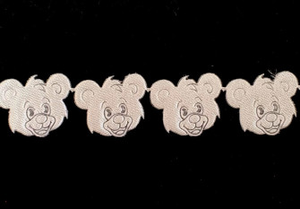 Decorative ribbon 15mm White teddy bears