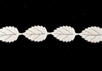 Decorative ribbon 12mm White leaves