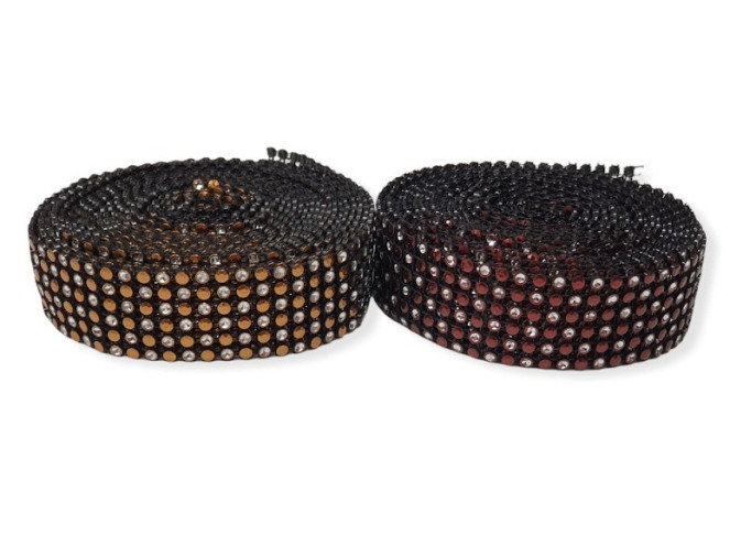Dekoratyvinė juostelė 30mm Juodi kristalai pigiau