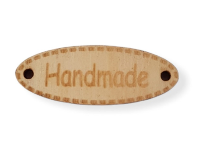 Medinė etiketė 10x30mm Handmade