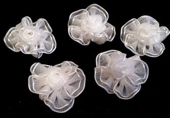Organza flowers 30mm | White