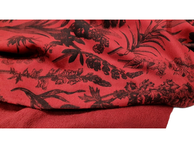 Knitted and crocheted fabric Black flowers pigiau