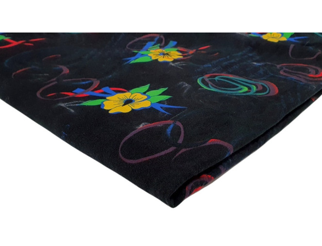 Knitted and crocheted fabric Yellow flowers