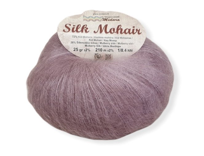 Silk mohair 750 Pelenų rožinė