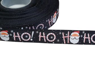 Kalėdinė ripsinė juostelė Ho Ho
