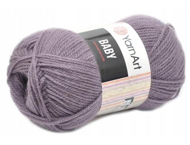 YarnArt Baby 852 Pilka su violetiniu atspalviu