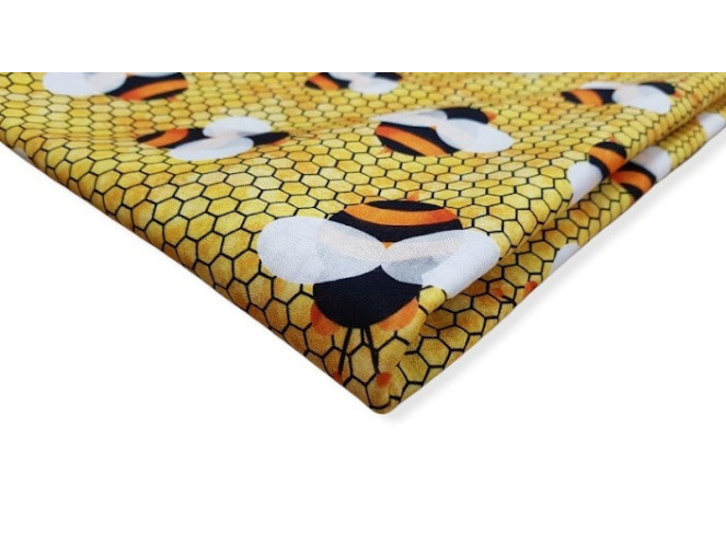 Medvilninis trikotažas (jersey) Korys su bitėmis