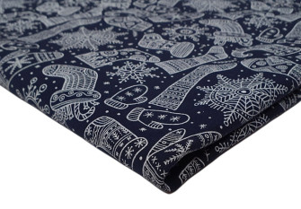 Knitted and crocheted Christmas blue