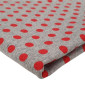 Cotton jersey Red polka dots in grey