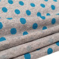 Cotton jersey Turquoise polka dots in grey pigiau