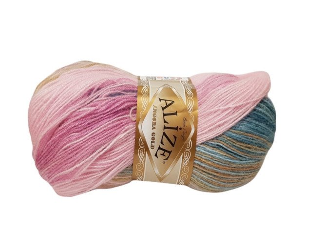 Alize angora gold batik 2970 Rožinė/mėlyna