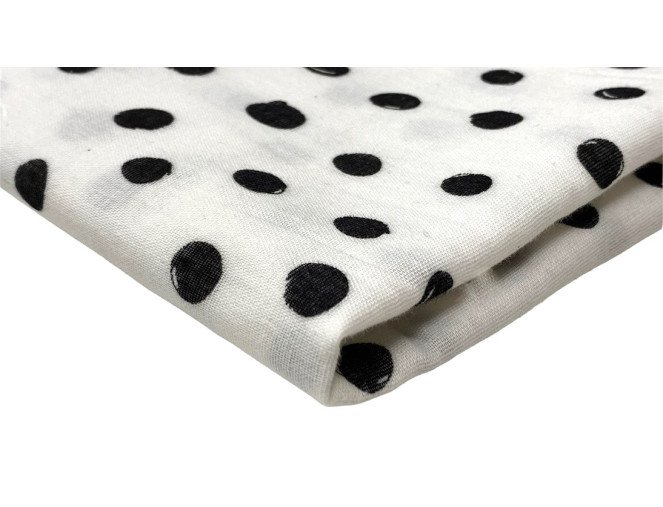 Cotton fabric - muslin Black dots
