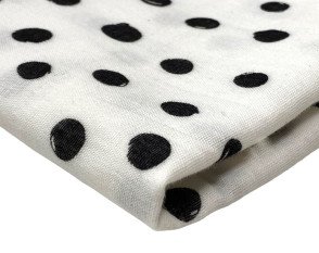 Cotton fabric - muslin Black dots