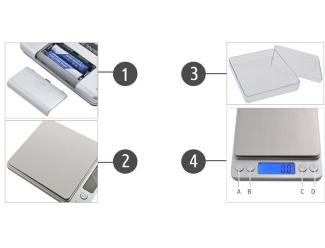 Scales 2kg | 0,1g accuracy pristatymas per 1-4 d.d.