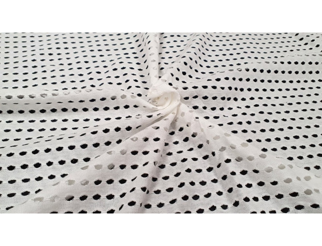 Cotton jersey with holes White