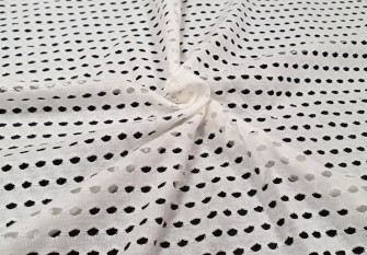 Cotton jersey with holes White