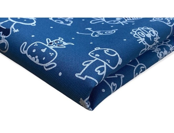 Waterproof fabric Friends in blue