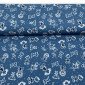 Waterproof fabric Friends in blue pigiau