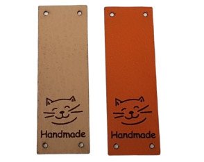 Leather label Kitten 20x60mm