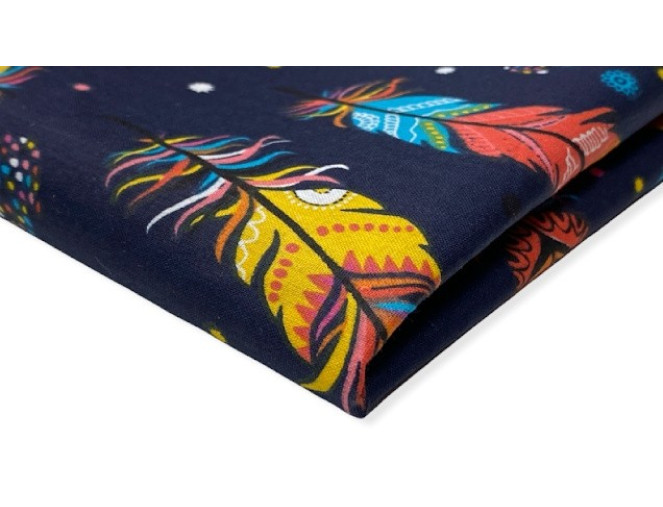 Cotton - canvas Coloured feathers