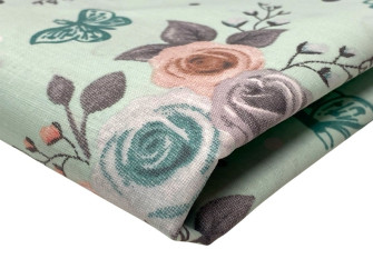 Cotton - canvas Rose in mint